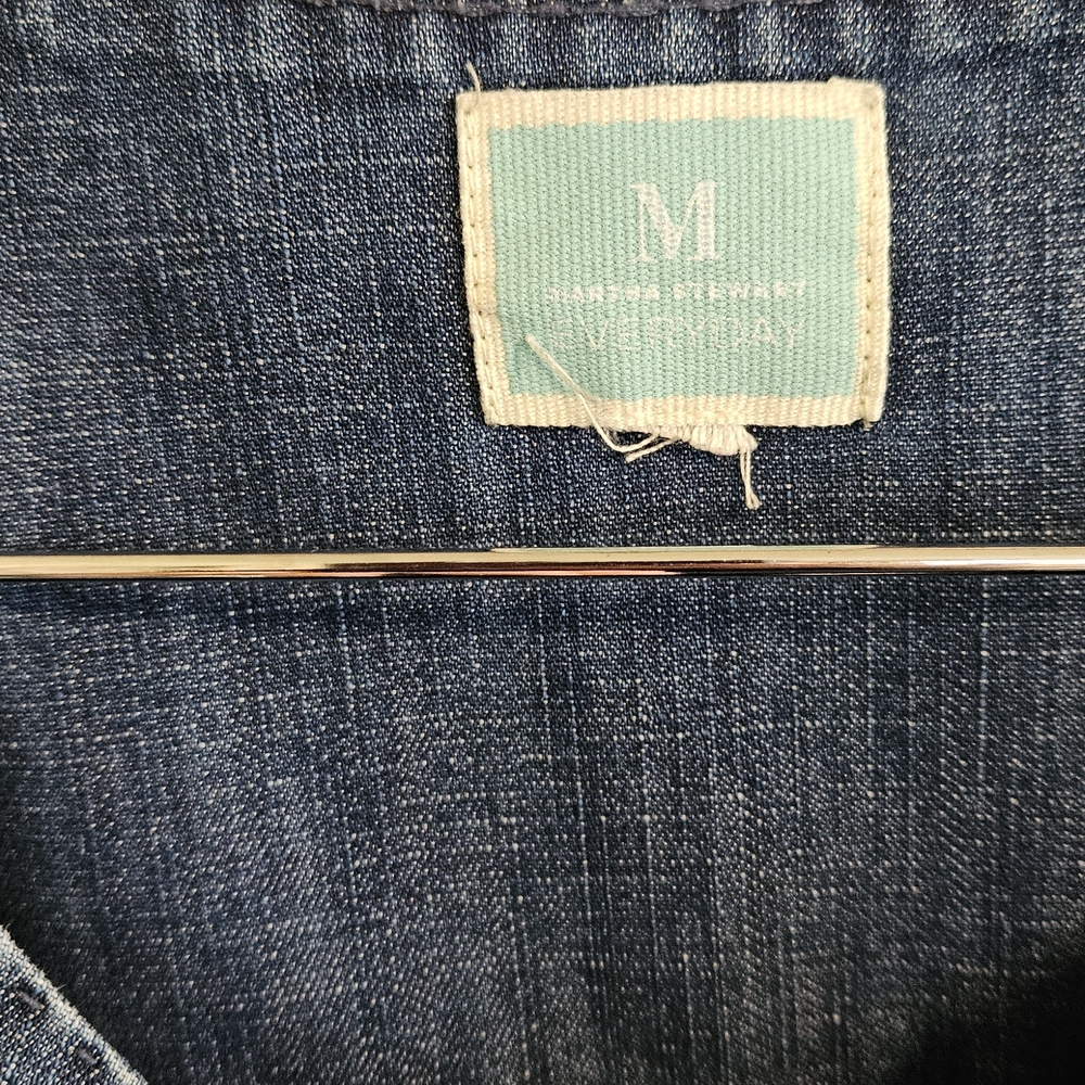 Martha Stewart Denim Shirt With Side Zipper Size XL - Picture 3 of 4